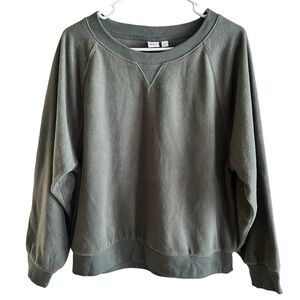 Gap Soft Raglan Olive Green Women’s Sweatshirt Size Large NWT